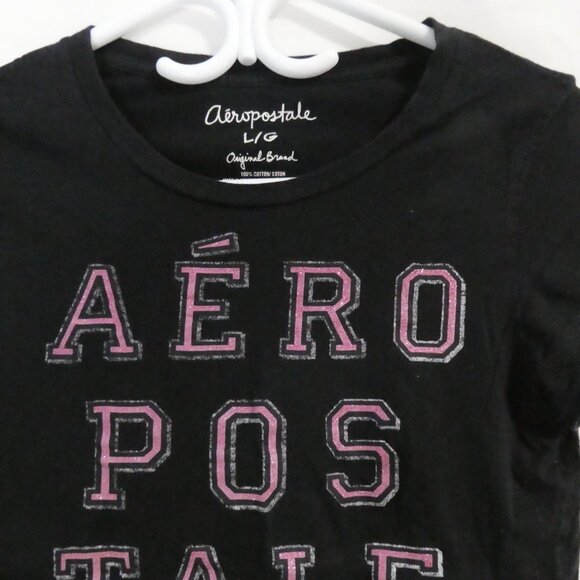 AEROPOSTALE - Original Brand | large | Black Short Sleeve Tee - T-Shirt - Picture 5 of 13
